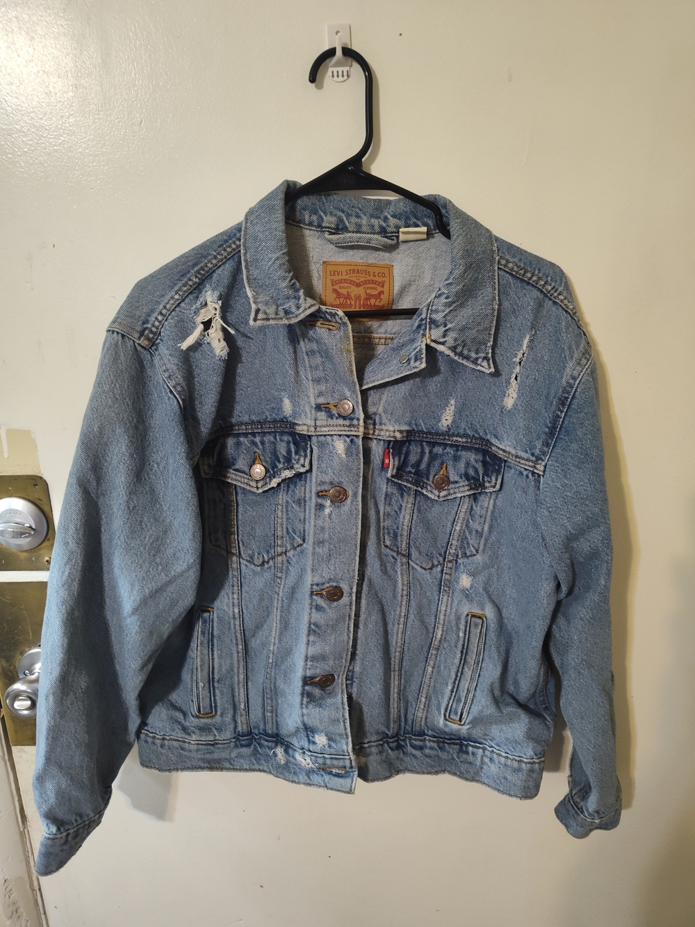 Levi's Women's Light Blue Distressed Denim Jacket